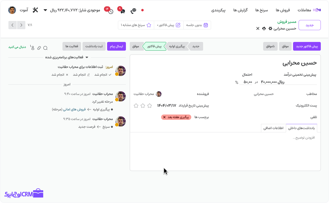 داشبورد اوج ابری